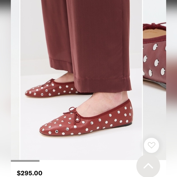 Loeffler Randall Landon Studded Leather Ballerina Flats in Burgundy size 6.5 - Picture 7 of 16